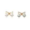 Nuevos Pendientes Blancos con Lazo, Puros, Dulces, Lindos, de Temperamento Fresco, Decorativos de Tachuela para Mujer, 2025