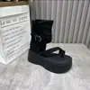 Sandalias Romanas de Suela Gruesa Estilo Retro para Mujer, Nueva Moda Primavera 2026, Slip-On, que Aumentan la Altura, de Caña Alta con Cremallera Trasera