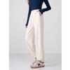 Pantalones de pana gruesa con forro polar para otoño e invierno, pierna ancha, cintura alta, sueltos, de pana fina, forma de campana, drapeados, rectos, largos