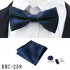 Conjunto de 3 Piezas para Hombre: Corbata de Moño, Pañuelo de Bolsillo, Gemelos Accesorios para Traje de Boda Corbata de Moño Plana Estampado Paisley