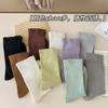 Meias Brancas de Cano Médio para Mulheres, Estilo Primavera e Outono, Meias de Algodão Folgadas, Meias para Gestantes, Estilo Trendy Ins, Meias Longas Anti-Pilling para Todas as Estações