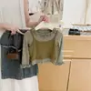Macacão Jeans Vintage Sete Limão Salgado Ajuste super valorizador! Chegada nova de outono estilo coreano, macacão jeans vintage para bebês, versátil