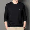 Camiseta de Manga Larga para Hombre 2025, Nueva Camiseta de Cuello Redondo para Primavera y Otoño, Camiseta Básica Casual para Hombres de Mediana Edad