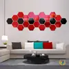 Amazon Marco Hexagonal Espejo Acrílico Tridimensional Pegatina de Pared Restaurante Decoración de Pared de Fondo Personalizada Espejo Hexagonal