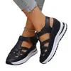 Sandalias de cuña de talla grande para mujer, nuevo estilo transfronterizo europeo y americano, primavera 2025, estilo romano con cierre de velcro, comercio exterior