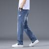 Pantalones vaqueros 2024 nuevos para hombre, pantalones rectos holgados, de moda para hombre, pantalones casuales finos de verano que combinan con todo.