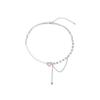 Collar de perlas con costura de amor, accesorios de hip-hop de verano, diseño con sentido de alta calidad, cadena de clavícula de lujo y nicho para mujer.