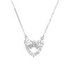 Collar de Cadena para Clavícula de Plata Original S925 Star City Dream Girl Love Bow para Mujer, Estilo Dulce, Collar de Zirconia