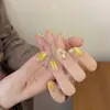 Uñas Wearables Hechas a Mano de Alta Calidad, Minimalistas Talladas, Inspiradas en la Atmósfera de Verano, Estilo Corto, Efecto Iluminador, Sensación de Lujo, Puntas de Uñas Postizas