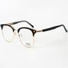 Armazón para gafas de miopía retro TR90 con inserción de metal, gafas anti luz azul, moda, negocios, cejas, gafas lisas