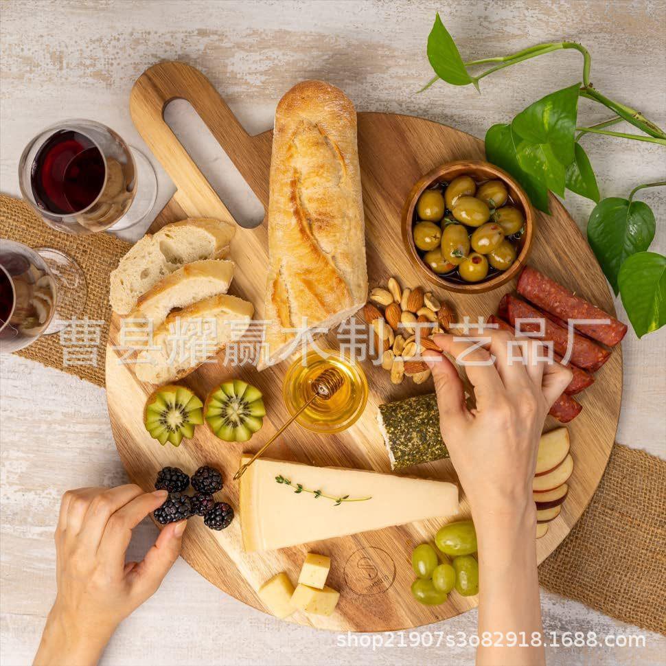 相思木切菜砧板 厨房双面切菜板 面包牛排水果点心托盘 可定制