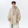 Sudadera con capucha para hombre, color sólido pesado, lavado a la arena, efecto desgastado, chaqueta para hombre, nueva de Otoño e Invierno 2025