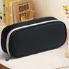 Bolsa de Lápices de Dibujos Animados para Estudiante de Primaria Transfronteriza, Caja de Papelería Simple de Doble Capa de Gran Capacidad, Bolsa de Lápices con Logo Impreso de Alto Valor