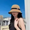 Sombrero de Sol de Ala Ancha Estilo Coreano para Mujer de Primavera y Verano, Sombrero de Pescador Transpirable Estilo Japonés para Exteriores, Sombrero de Protección Solar Completa, Sombrero de Protección Solar