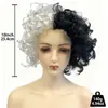 Cabello Afro Yin-Yang Blanco y Negro, Cabello Corto Rizado Separado Blanco y Negro, Adecuado para Personas de Todos los Tonos de Piel