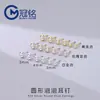 Pendientes de burbuja de diseño ins de nicho estilo coreano, pendientes geométricos minimalistas redondos con textura de circón de plata de ley S925 para mujer