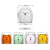 Taza de Doble Capa con Forma de Oso Engrosada del Fabricante, Taza Transparente de Vidrio de Borosilicato Alto de Colores, Taza de Doble Capa de Dibujos Animados para Café y Leche en Casa