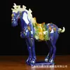 Adornos de Caballo de Cerámica Caballo de Tres Flores Mascota Apertura Inauguración Sala de Estar Oficina Accesorios para el Hogar Muebles