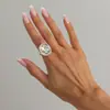 Anillo Geométrico Y2K Versátil de Plata para Mujer, Joyería de Mano con Textura Dulce y Fresca, Incrustaciones de Piedras Preciosas, Estilo Europeo y Americano