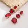 Brincos Pendentes Longos de Vidro Colorido com Diamante Heming Jewelry, Simples e Fashionáveis, com um Toque de Luxo Leve e Sensação de Alta Qualidade, Brincos de Design Exclusivo