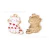 Corazón de Flor Gato Aceite Goteando Joyería Accesorios DIY Venta Caliente Transfronteriza Colgante Cadena de Teléfono Móvil Colgante de Llavero Hecho a Mano