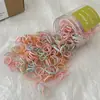 Estilo Coreano Bandas de Goma de Colores para Pulgar Desechables Alta Elasticidad para Coletas Pequeñas Bandas para el Cabello de Niños Bandas Versátiles para el Cabello