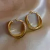 Pendientes de Aro Ovalados Lisos de Plata Sencillos para Mujer Pendientes de Círculo Exagerados Europeos y Americanos Lujo Accesible Pendientes de Gama Alta