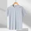 Camiseta Masculina de Seda de Gelo de Secagem Rápida com Manga Curta para Esportes de Verão, Fitness, Corrida, Gola Redonda, Camiseta Casual Fabricante Atacado Corrida