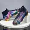 Novos sapatos de futebol transfronteiriços para adultos masculinos, de cano alto, com travas para gramado artificial, travas longas para estudantes e crianças, sapatos de treino para homens, atacado