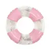 Nuevo Producto de Verano Anillo Flotador Inflable Transparente con Rayas de Lentejuelas de Dibujos Animados para Niños Principiantes para Jugar en la Piscina y Nadar en el Agua, Anillo de Natación Engrosado