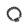 Colección de Pulseras para Pareja Qi Yi Obsidiana Plateada Natural Cabeza de Gato Sin Rostro Pulsera de Ojo de Gato Blanco Joyería para Mejor Amigo Nuevo Estilo Chino