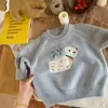 Suéter para niños, unisex, tejido casual grueso, nuevo estilo invierno 2026, suéter de dibujos animados para bebé, capa base cálida