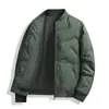 Jaqueta Leve de Penas Outono e Inverno 2025 Jaqueta Masculina Gola Baseball Cardigan Penugem de Pato Quente Espessada Jaqueta Casual Jaqueta