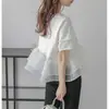 En stock Verano 2026 Exportación transfronteriza a Japón Rakuten Amazon Empalme de malla Dobladillo abullonado Camiseta de manga corta