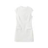 Aliexpress Atacado Primavera Europeu, Americano, Europeu e Americano Transfronteiriço Roupas Femininas Temperamento Cor Sólida Gola Redonda Cintura Alta Vestido Slim