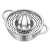 Exprimidor Manual de Acero Inoxidable No Magnético con Filtro, Exprimidor de Naranjas y Limones, Olla Pequeña para Cocinar Fideos y Hacer Jugo