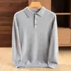 Remate Suéter de Lana con Cuello Polo para Hombre Clásico Sencillo Color Sólido Suéter Pulóver Nuevo Estilo para Usar en Capas o Solo Suéter de Punto