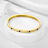 Pulsera de Acero de Titanio con Circonita Colorida de 4 mm, Chapada en Oro de 18K a la Moda, Acero Inoxidable Inmarcesible, Diamante Completo, Pulsera para Mujer
