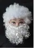 Adereços de Fantasia de Personagem para Natal e Halloween Barba Falsa Cabelo Curto Cabelo Cacheado Peruca e Barba do Papai Noel