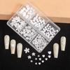 Explosiones Transfronterizas Joyería de Remaches para Manicura No se Desvanece el Color Mixto 6 Rejillas Larga Estrella Metálica Hueca Luna Decoración de Uñas
