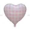 Nuevo Globo de Corazón a Cuadros de 18 pulgadas Foto al Aire Libre Check-In Arreglo de Cumpleaños Nochevieja Liberación Globo de Película de Aluminio Helio