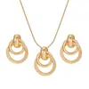 Conjuntos de Joyería Exagerada de Moda para Mujer Europeos y Americanos, Accesorios Versátiles Personalizados, Collares Metálicos Transfronterizos, Pendientes, Anillos al por Mayor