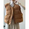 Chaleco de Algodón sin Cuello Estilo Coreano para Mujer, Nuevo Chaleco Cálido Corto para Invierno 2024, Chaqueta Gruesa sin Mangas, Chaqueta Acolchada