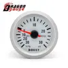 Instrumento Modificado para Coche Blanco y Negro 52mm Luz Azul Sobrealimentado Temperatura del Agua Temperatura del Aceite Presión del Aceite Voltímetro 12V Instrumento Universal