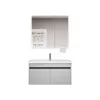 Nuevo mueble de baño de aluminio de panal engrosado con lavabo de cerámica integrado, adecuado para apartamentos pequeños, incluyendo un tocador y lavabo.