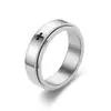 Anillo Minimalista Europeo y Americano Unisex Rotatorio para Alivio del Estrés con Diseño de Cruz Nuevo Modelo Acero Inoxidable Anillo de Hombre Venta al por Mayor