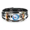 Pulseira Retrô de Couro com Contas e Fecho de Pressão Suporte de Leque Pulseira Logo da Equipe NBA Mavericks Lakers Mercadoria