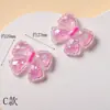 Corazón de Lazo de Superficie Cortada Suave Lindo Adornos Hechos a Mano DIY Accesorios para Pinzas de Cabello Hechos a Mano Pegatinas de Resina Luminosas