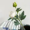 Cabeça de Flor de Peônia Artificial com Bordas Queimadas, Luxuoso Ornamento de Bouquet de Peônia para Decoração de Sala de Estar, Nova Flor Artificial de Peônia
