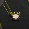 Pingente de Opala Puramente Natural e Ultra-Bonito, Finamente Trabalhado em Prata 925, Pedra Principal é Opala Natural 6*8mm